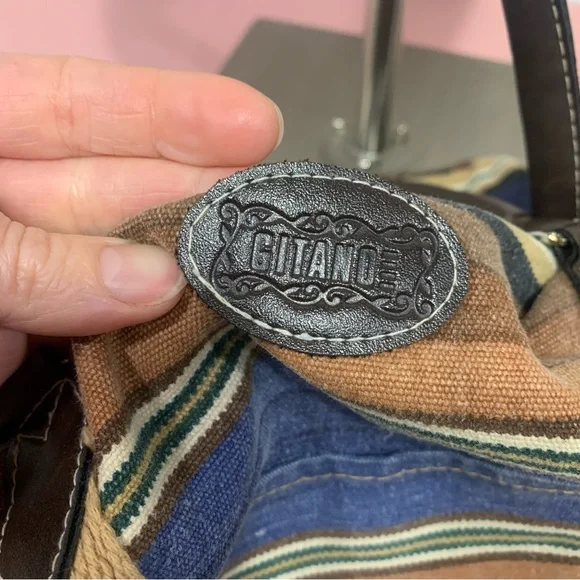 GITANO Vintage Aztec Style Print Duffle Bag / Carry-On Bag / Canvas Bag / BoHo - Picture 3 of 11